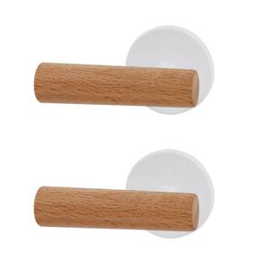 lot 4249 image: Coshar Curtain Holdbacks White Curtain Tiebacks Wall Mounted Metal Hooks Wall Mounted with Wooden Handle for Window Drapery, Coat, Clothes, Hat, 2pcs 2.4 White
