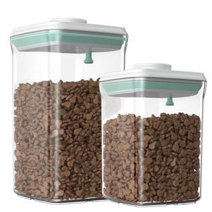 lot 5704 image: FAFAFLYER Dog-Cat POP Treat-Airtight jar-Container - 1.3 Qt1.2 L and 2.2 Qt2 L (2PC)  Stackable One-Touch Opening  For Snacks Candy Salt Herbs Spices  BPA-Free