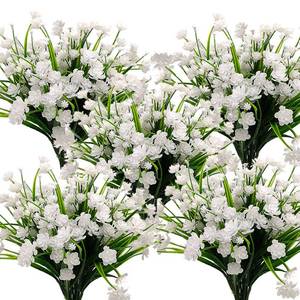 lot 5713 image: Grunyia 10 Bundles Artificial Flowers Outdoor UV Resistant Fake Plants Indoor Outside Hanging Planter Home Garden Decor