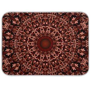 lot 5715 image: Super Absorbent Dish Drying Mat, Microfiber Fast-Drying Dish Mat, 24 x 18, Kitchen Dish Drying Pad, Mandala Maroon Boho