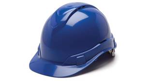 lot 5723 image: Pyramex Ridgeline Cap Style Hard Hat 4 Point Ratchet Vented Blue
