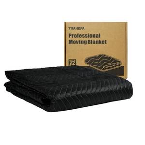 lot 5739 image: Trahefa Moving Blanket 80 x 72 inches, Quilted Moving Blankets Heavy Duty Moving Padded Blanket Furniture Blankets for Moving (1, Black)