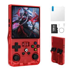 lot 6014 image: R36MAX Retro Handheld Gaming Console, Built-in 22,000 Classic Games, Open Source Linux System, Portable Game Emulator Console, 4.0-Inch 4K HD IPS Screen Video Player, 4000mAh Battery (Red 128GB)
