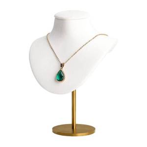 lot 6017 image: GemeShou White necklace holder stands for girls, Velvet hanging jewelry organizer, Metal necklace display stands for selling��White-Height 7.48 inch��
