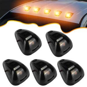 lot 6022 image: PSEQT Car Roof Marker Lights 10 LED Smoked Amber Top Clearance Running Lights for F250 F350 F450 F550 Super Duty Pickup Trucks SUV (5PCS, Smoked Lens)