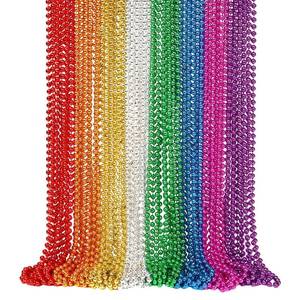 lot 6037 image: SWANUCKY 48 Pack 33 Inch Mardi Gras Plastic Beads Necklaces - Multicolor Party Favors for Parade Throws, Festival Decorations, Wedding Birthday Celebrations & Costume Dress Up