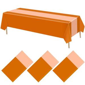 lot 6038 image: VitalCozy 3 Pcs Disposable Tablecloths Graduation Tablecloths 51 x 108 Rectangle Plastic Table Covers Table Runner for Graduation Wedding Birthday Party Decorations Supplies (Burnt Orange)
