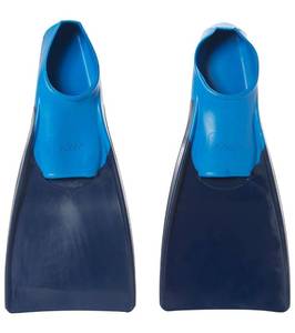 lot 6041 image: Sporti Adult-Kids Short Swim Fins, Floating Fin for Swimming & Snorkeling, Swim Flippers for Training - NavyBlue - Little Kid 1-2