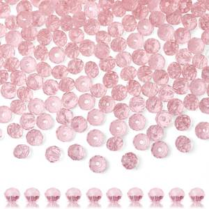 lot 6057 image: ZHIYUXI 400pcs Pink Beads, Pink Glass Beads, Pink Beads for Jewelry Making for Bracelets Rose Quartz Beads for Arts and Crafts Hole Drilled DIY Necklace