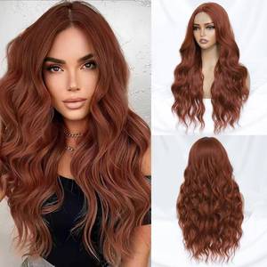 lot 6085 image: FEIVOSILAN Auburn Wig for Women Long Wavy Auburn Wig Middle Part 26 Inch Wigs Heat Resistant Synthetic Wig for Daily Use