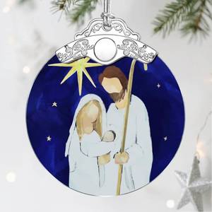 lot 6091 image: Stained Glass Religious Ornament, Nativity Christmas Ornaments, Christmas Decorations for Tree, Holiday Ornament, Christian Gifts, Religious Gifts, Gift Ideas & Xmas Gift various ornaments lot of six