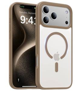 lot 6105 image: KCQNine Magnetic for iPhone 17 Pro Max Case,Anti-SlipCompatible with MagSafeMilitary Grade Drop Protection Shockproof Protective Translucent Matte Phone Case for iPhone 17 Pro Max Case,Brown and one case for ProMax light blue