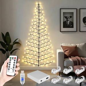 lot 6117 image: Enchanted Willow Vine Lights for Wall 4FT 108 LED Twinkling Tree Branch Light with USB Battery Box, Remote Timer, 8 Light Model, Wall Decor String Lighted Garland for Christmas Decorations, Bedroom