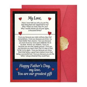 lot 6120 image: Romantic Fathers Day Card Gifts for Husband, Funny Fathers Day Card from Wife, Unique Greeting Card with Envelope and Sticker. Lot of 3 various greeting cards