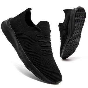 lot 6133 image: VLHGCG Running Shoes for Men Black Tennis Sneakers Comfortable Work Gym Shoe Walking Workout Casual Size 10