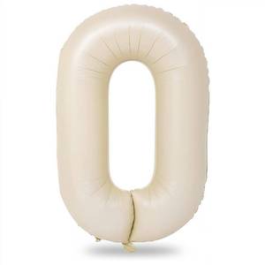 lot 6151 image: 40 In Cream Large Numbers Balloons 0-9, Self Inflating White Sand Foil Number 0 Helium Balloons for Boys Girls, Big Beige Digit 0 Balloons for Women Men Birthday Party Anniversary Supplies Decorations