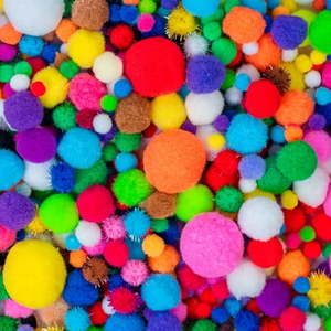 lot 6161 image: Adeweave 1000 Craft pom poms �� Multicolor bulk pom poms Arts and Crafts  Pompoms for Crafts In Assorted size- Soft and Fluffy Puff Balls  Large colored cotton balls for home and school