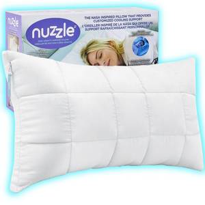 lot 7045 image: Nuzzle Queen Size Adjustable Firm Pillow �� Hotel Luxury Neck Support, Height Adjust Soft Cooling Pillow for Back, Stomach or Side Sleepers-Home Gift