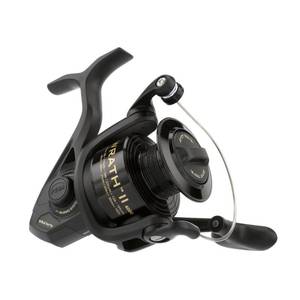 lot 8341 image: PENN Wrath II Saltwater Spinning Fishing Reel, Size 4000, RightLeft Handle Position, Corrosion-Resistant Graphite Body, Machined Anodized Aluminum Spool