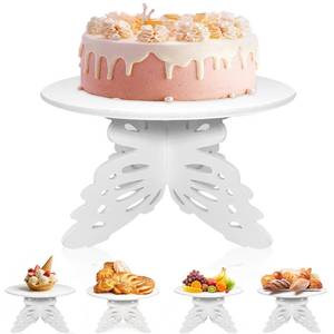 lot 8350 image: AOCEAN 12 Inch Butterfly Cake Stand, White PVC Butterfly Cake Holder Centerpiece for Birthday Wedding Baby Shower, Round Cupcake Dessert Stand for Party Table Decor