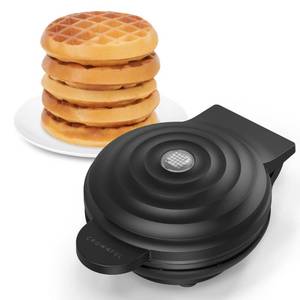 lot 8361 image: CROWNFUL Mini Waffle Maker, 4 Chaffle Maker with Compact Design, Easy to Clean, Non-Stick Surface, Recipe Guide Included, Perfect for Breakfast, Dessert, Sandwich, or Other Snacks