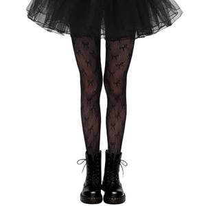 lot 8371 image: GUXIMIAR Girls Lace Fishnet Tights Toddler Sheer Patterned Stockings Halloween Tights Hollow Dance Pantyhose for Kids Black Bow 9-14 Years