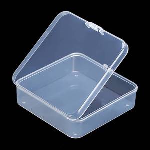 lot 8374 image: DKAOVH 5 Pack Clear Plastic Beads Storage Containers Box with Hinged Lid for Beads and More (3.3 x 3.3 x 1.1 Inch)