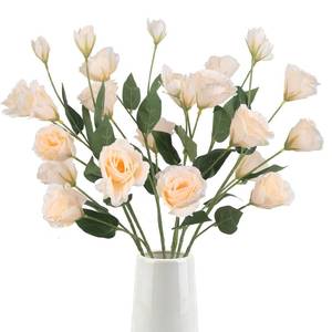 lot 9176 image: Hupiosy 6PCS Champagne Eustoma Lisianthus Artificial Flowers Faux Silk Flowers 26.8 Fake Flowers for DIY Wedding Bouquet Centerpiece Table Home Party Decor(Champagne)