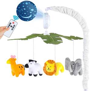lot 9190 image: Baby Crib Mobile with Music and Lights, Mobile for Crib with Remote Control, Rotation, Starlight Projection, Crib Toys for Babies Boys Girls(Green)