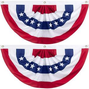 lot 10099 image: American Flags USA Bunting 2x4 Feet for Outside 250th Anniversary Celebration, 4th of July Patriotic Decorations Outdoor, Independence Day Porch Banners