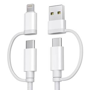 lot 10109 image: Basesailor for iPhone 17 Air 16 Charging Cable,4 in 1 USB C Cable 3.3ft,iPad 8th 9th Mini 7th Air 5th Pro 10th Generation Charger,60W Fast Charging Multi Charger Cord with USB ConverteriOSType C,S25