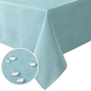lot 10112 image: H.VERSAILTEX Linen Textured Table Cloths 60 x 84 Inch Premium Solid Tablecloth Spill-Proof Waterproof Table Cover for Dining Buffet Feature Extra Soft and Thick Fabric Wrinkle Free, Aqua