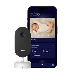 lot 10140 image: Owlet Dream Sight (Gen 3) Smart Video Baby Monitor  2K HD Camera wNight Vision  Detects Crying, Motion & Temperature  Customizable Alerts  Two-Way Talk  Secure Wi-fi