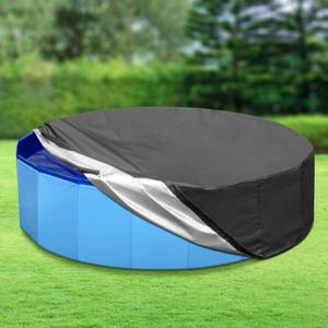 lot 11582 image: Tufmunb 79-80 inch Dog Pool Cover, Portable Round Collapsible Bathing Tub Kiddie Pool Cover with Oxford Cloth Material and Drawstring Design, Waterproof and Dustproof (Black) - Only Cover
