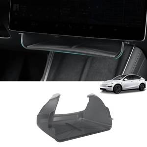 lot 12246 image: LUCKEASY Under Screen Storage Tray Hidden for Tesla Model Y Juniper 2025 2026Model 3 Highland 2024 2025 Hideable Center Console Organizer Tray ABS Pad Black