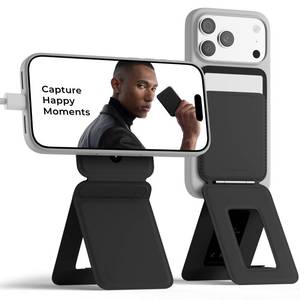 lot 12247 image: MOFT Phone Tripod Wallet for iPhone, Mulit-Angles, Lightweight & Portable Phone Stand, MOVAS Vegan Leather Magnetic Wallet, Strong Magnets, NFC Card Holder,Travel Essential, Jet Black (With Card Slot)