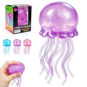 lot 12248 image: Jellyfish Squeeze Toy,2.16inch Jellyfish Squishy Malt Sugar Balls Filled Squishy Sensory Fidget Toy,Ultra Soft Moldable Slow Rise Stress Relief Toy for Adults Anxiety Relief(Purple)