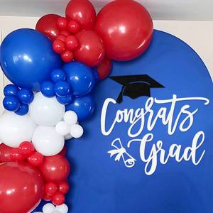 lot 12268 image: MASTRON Congrats Grad Deal Sign for Backdrop - White Felt Graduation Party Sign Class of 2026 Balloon Arch Backdrop, High School Event Deal Decor, College Commencement Sign