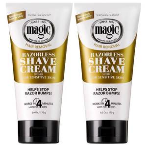 lot 12269 image: SoftSheen-Carson Magic Razorless Shaving Cream, Depilatory Hair Removal Cream, Works in 4 Minutes for Coarse, Curly Hair, 2 Count (Used)