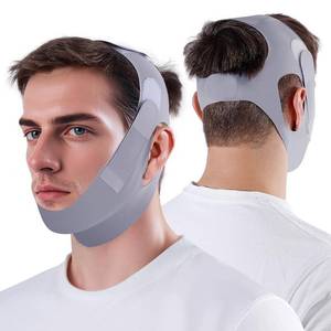 lot 12272 image: REROIO Chin Strap for Sleeping with 4-Side Adjustment, Anti Snoring Chin Strap Elasticity, Anti Snoring Devices Breathable and Durable, Comfortable Snore Stopper for Adults, Grey, M
