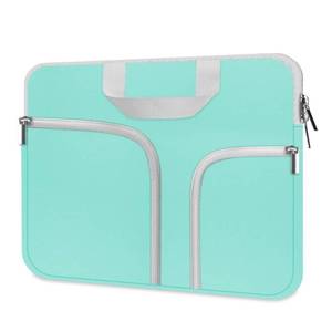 lot 12275 image: HESTECH Chromebook Case 13.3-14inch Laptop Case Neoprene Sleeve with Handle Zipper Pocket for MacBook ProAir Acer ASUS Lenovo HP Dell Samsung Microsoft, Mint Green