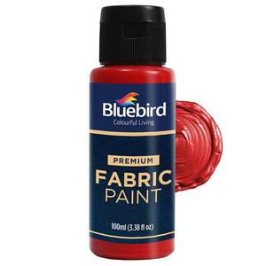 lot 12276 image: BLUEBIRD Fabric Paint, Vermilion Red, 3.4 Fl Oz, Permanent Fabric Paints for Clothes, Furniture Upholstery