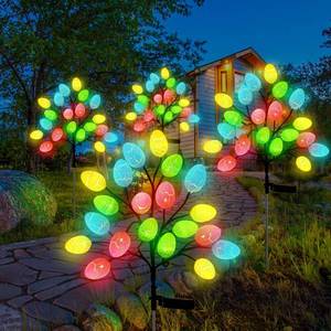 lot 13149 image: Glooglitter 4 Pack 80 LED Easter Eggs Lights Solar Powered Outdoor Decorations Waterproof Colorful Solar Stake Lights for Lawn Pathway Landscape Garden Yard Porch Patio Decor(Easter Eggs)