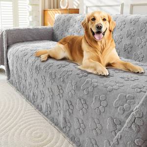 lot 13176 image: Akpgq Faux Fur Couch Cover for Dogs Washable,Fuzzy Pet Couch Covers for Sofa,L Shaped Sofa Cover,Thick Soft Cover Non-Slip Couch Cover Furniture Protector Pet Friendly (Grey, 71  118)