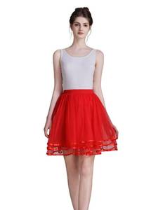 lot 14002 image: AiberLisha Women Tutu Skirt Petticoat Underskirt Party Evening Wedding Red L