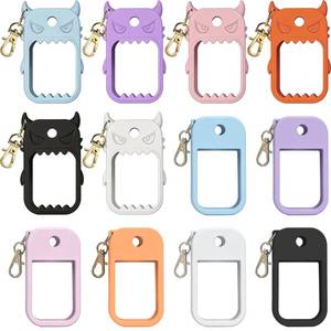 lot 14036 image: Nyuemystery 12 Pack Silicone Case Compatible with Touchland Hand Sanitizer Spray 1 fl oz, Regular and Devil Ear Design, Keychain Holder for Power Mist and Glow Mist, Protective Spray Case Set