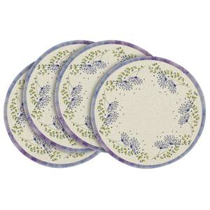 lot 14044 image: Artoid Mode Dandelion Round Spring Placemats Set of 4, 14 Inch Gradient Purple Summer Round Table Mats for Dining Decoration