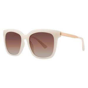 lot 14088 image: FUOFEN Designer Oversized Square Sunglasses for Women UV400 Polarized wgiftable pouch, Ivory  Brown gradient Shades Variety 3-Pack
