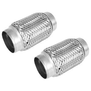 lot 14111 image: MXA ID 2.35 inch Exhaust Flex Pipe, Stainless Steel Heavy Duty Double Braid 2.75OD Exhaust Flex Tube Universal Fit for 2.35 2.5 2.75 Exhaust Pipes, 5.9 overall Length, 2 Pack