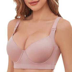 lot 14119 image: Plus Size Push Up Bras for Women Padded Bras Seamless Underwire Bra Comfort Underwire Everyday Bra (Soild Purple 40DD)